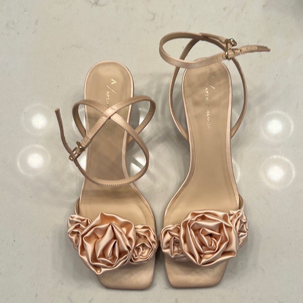 Satin rosette sandal